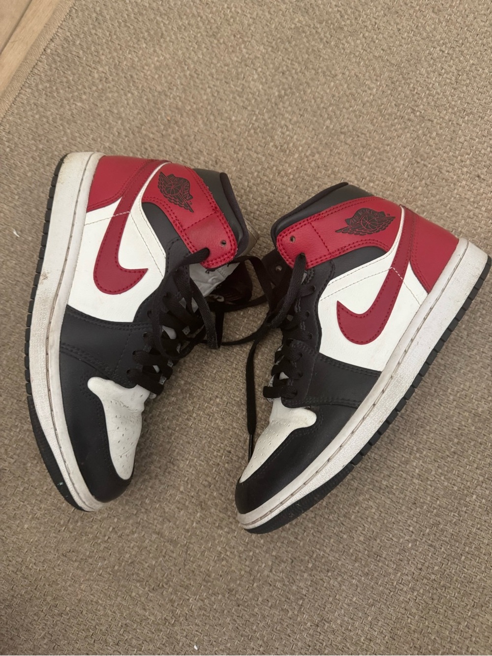 Jordan Kids Red Black White High-Top Sneakers